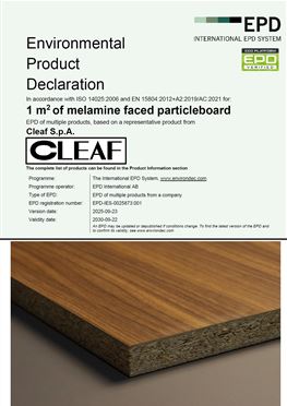 EPD 三聚氰胺贴面刨花板认证