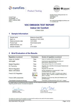VOC排放测试报告_IAC_E05 – 三聚氰胺饰面MDF板